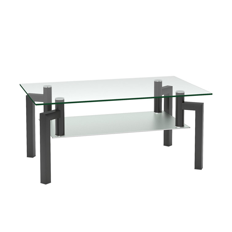 Ivy Bronx Rectangle Black Glass Coffee Table Wayfair
